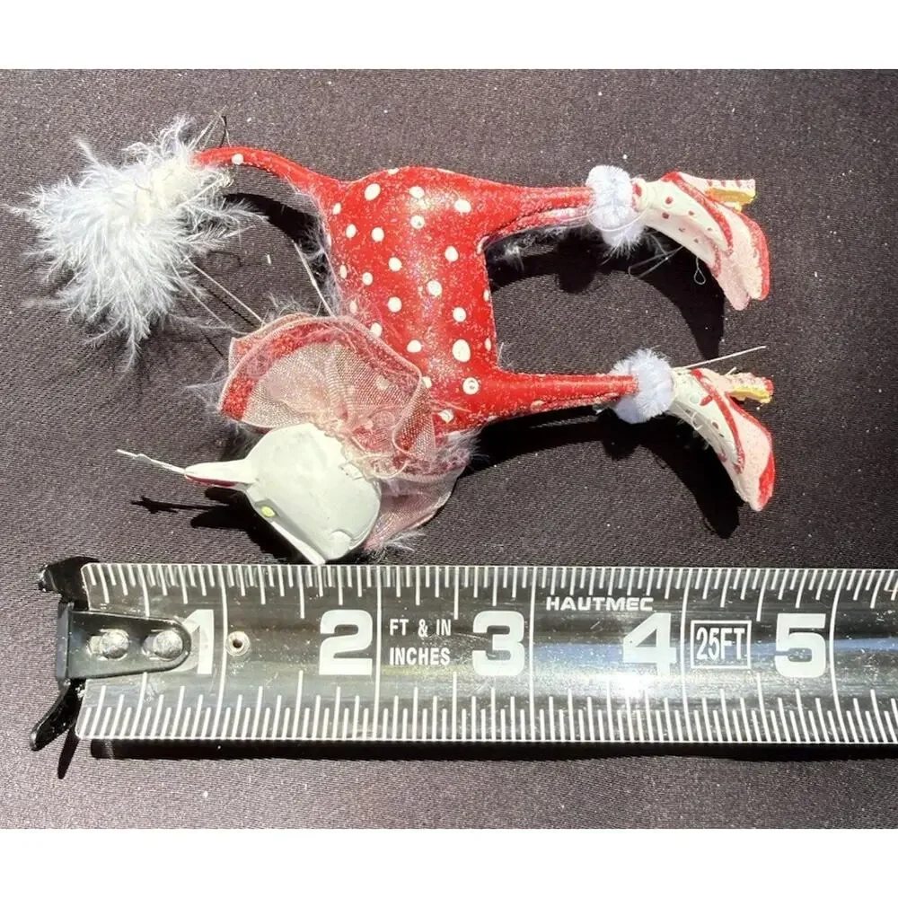 Patience Brewster Krinkles Red Polka Dot Cat Figure Department 56 -K1